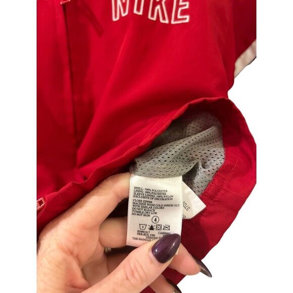 Nike Jacket Windbreaker Boys Red Zip Up Logo Lightweight Youth Athletic Sz. 4 - Picture 6 of 11